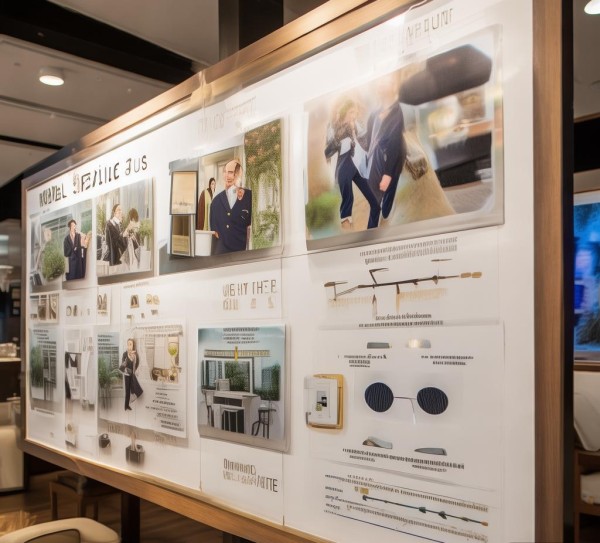 展示酒店服务礼仪相关物品与材料展板内容